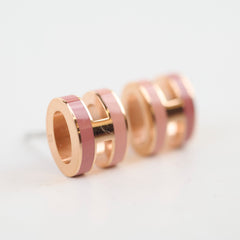 Hermes Mini Pop H Rose Stud Earrings