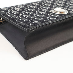 Christian Dior Crystal Embellished Diorama Oblique Black