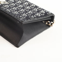 Christian Dior Crystal Embellished Diorama Oblique Black