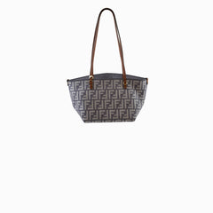 Fendi Small Roll Reversible FF Jacquard Tote Denim Light Blue