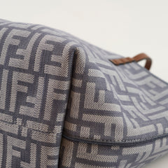 Fendi Small Roll Reversible FF Jacquard Tote Denim Light Blue