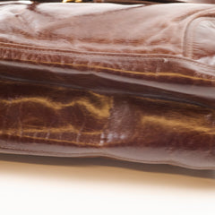 Prada Vitello Shine Bauletto Crossbody Brown