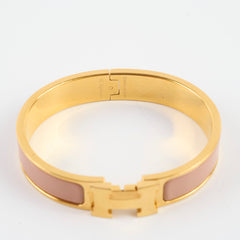 Hermes Clic H Bracelet Beige Enamel PM