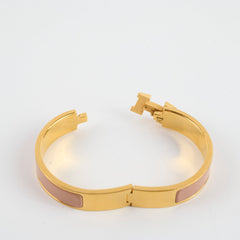 Hermes Clic H Bracelet Beige Enamel PM