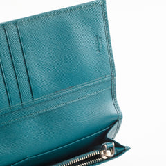 Prada Long Wallet Orange Green