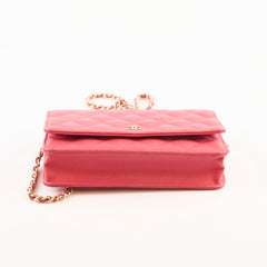 Chanel Caviar Wallet On Chain Red