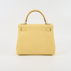 Hermes Kelly 25 Jaune Poussin Togo K Stamp