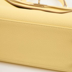 Hermes Kelly 25 Jaune Poussin Togo K Stamp