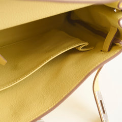 Hermes Kelly 25 Jaune Poussin Togo K Stamp