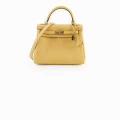 Hermes Kelly 25 Jaune Poussin Togo K Stamp