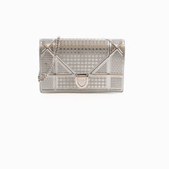 Christian Dior Diorama Wallet On Chain WOC Silver