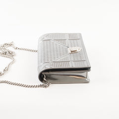 Christian Dior Diorama Wallet On Chain WOC Silver