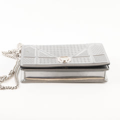 Christian Dior Diorama Wallet On Chain WOC Silver