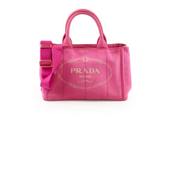 Prada Small Prada Canapa Canvas Tote Pink
