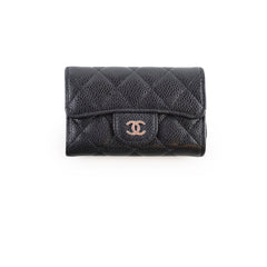 Chanel Caviar Flap Card Holder Black
