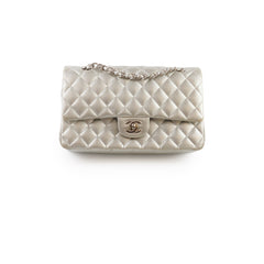 Chanel Medium Classic Flap Lambskin Silver