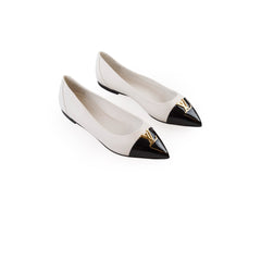 Louis Vuitton Capucine Ballet Flats White/Black - Size 37