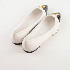 Louis Vuitton Capucine Ballet Flats White/Black - Size 37