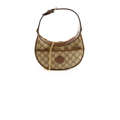 Gucci GG Surpreme Half Moon Mini Shoulder Bag Brown