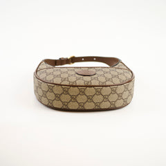 Gucci GG Surpreme Half Moon Mini Shoulder Bag Brown