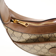 Gucci GG Surpreme Half Moon Mini Shoulder Bag Brown