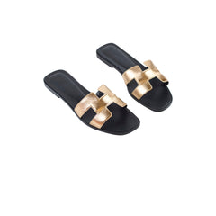 Hermes Oran Sandals Metallic Champagne 37.5