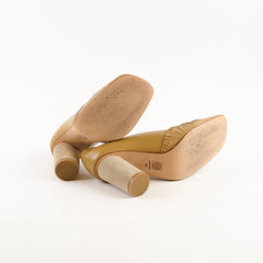 Loewe Tan Soft Ballerina Pumps Beige - Size 36