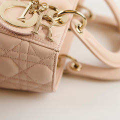 Dior Lady Dior Medium Cannage Lambskin Power Beige