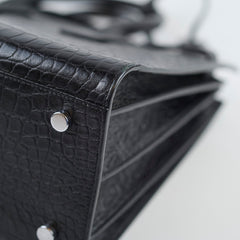 Saint Laurent Sac De Jour Medium Black Croc Emboss