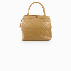 Chanel Beige Quilted Tote Bag