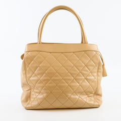 Chanel Beige Quilted Tote Bag