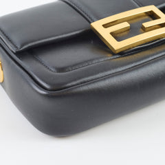 Fendi Baguette Shoulder Bag Lambskin Black