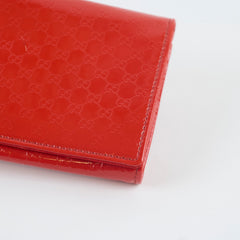 Gucci GG East West Patent Clutch Orange