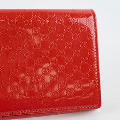 Gucci GG East West Patent Clutch Orange