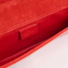 Gucci GG East West Patent Clutch Orange