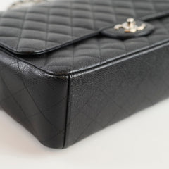 Chanel Maxi Classic Double Flap Caviar Black SHW