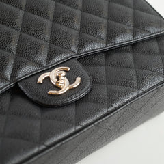 Chanel Maxi Classic Double Flap Caviar Black SHW