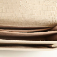 Deal Of The Week - Saint Laurent Medium Sunset Crocodile Embossed Ivory