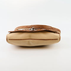 Chanel Vintage Python and Beige Canvas CC Flap Bag 8 series
