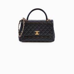 Chanel Coco Handle Caviar Black Medium