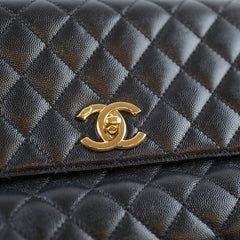 Chanel Coco Handle Caviar Black Medium