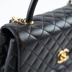Chanel Coco Handle Caviar Black Medium
