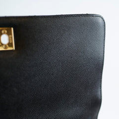 Chanel Coco Handle Caviar Black Medium