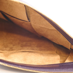 Bottega Veneta Maxi Intrecciato Zip Pouch Dark Purple