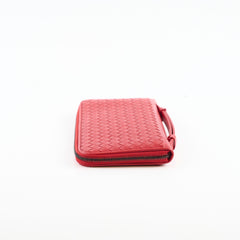 Bottega Veneta Intrecciato Piccolo Top handle Long Wallet Red