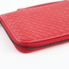 Bottega Veneta Intrecciato Piccolo Top handle Long Wallet Red