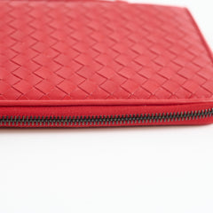 Bottega Veneta Intrecciato Piccolo Top handle Long Wallet Red