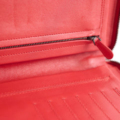 Bottega Veneta Intrecciato Piccolo Top handle Long Wallet Red
