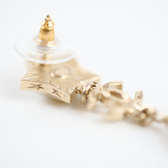 Chanel CC Star Drop Pearl Earrings Costume Jewellery