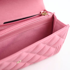 Chanel Boy Caviar Long Wallet Pink